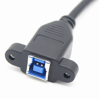 USB 3.0 AM ke Panel dudukan BF dengan kunci sekrup kabel Transfer Data Printer