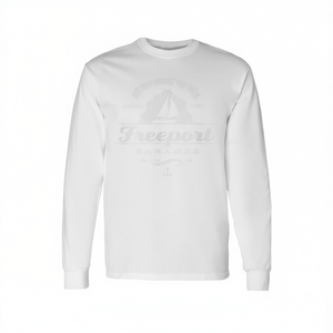 Camiseta Náutica Vintage de Manga Larga Freeport Sailboat, Unisex para Adultos, Cuello Redondo, Impresión Serigráfica, Promocional - Product Image 2