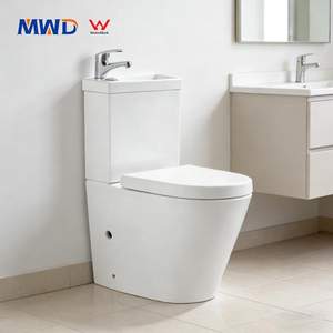 MWD Combiné <span class=keywords><strong>WC</strong></span> et Lavabo en Céramique 2 en 1 Économiseur d'Eau avec <span class=keywords><strong>Lave</strong></span>-Mains Intégré - Product Image 1