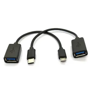 微型USB转USB微型USB 2.0 OTG电缆，适用于遥控器安卓平板电脑