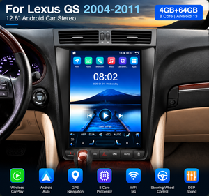 หน้าจอแอนดรอยด์ในรถยนต์ขนาด 12.8 นิ้ว สำหรับ Lexus GS ปี 2004-2011 6GB 128GB 4G LTE Wireless CarPlay DSP กล้อง 360 องศา - Product Image 2