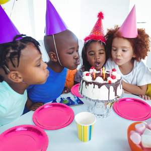 Assiettes <span class=keywords><strong>en</strong></span> papier assiettes jetables grand décor de vaisselle ronde pour Dessert douche nuptiale filles fête d'anniversaire fournitures de pique-nique - Product Image 5