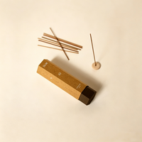 Bâtons d'encens épais en bois aromatique de qualité supérieure, jasmin et sauge blanche, avec support – Durables et longue durée