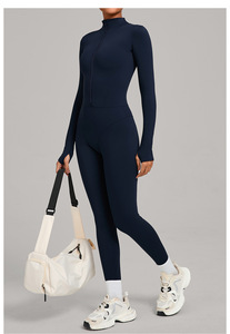 Autumn Jumpsuit <strong>Tight</strong> <strong>Fleece</strong> Yoga Jumpsuit Outdoor Warm Suits Romper - Product Image 4