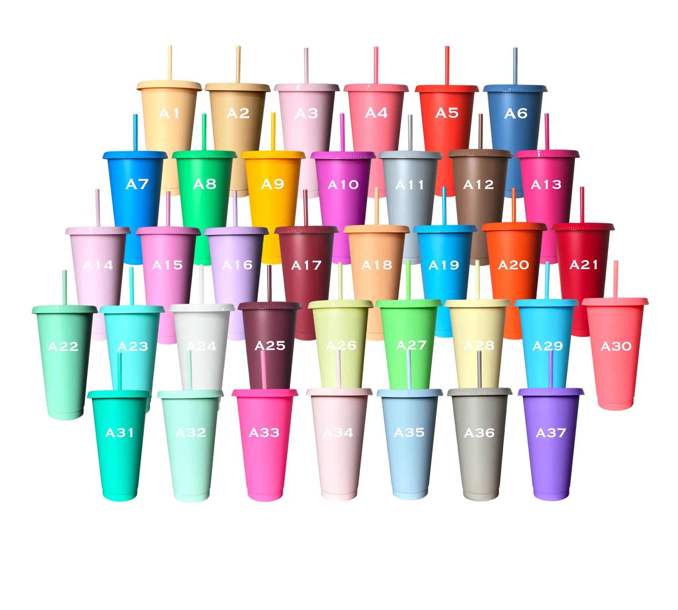 Hot Pastel 24Oz Koude Drank Beker Met Deksel En Stro Glitter Drinkbeker Pastel Effen Kleur Koude Cup