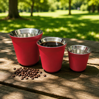 Tasse à café isotherme à double paroi résistante à la chaleur 80ML 160ML 240ML 3oz 6oz 8OZ en acier inoxydable 304 avec logo