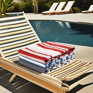 Asciugamano da Spiaggia a Righe Personalizzato all'Ingrosso ECO Factory, Asciugatura Rapida, Resistente alla Sabbia, Antibatterico, Inodore, in Microfibra - Product Image 3