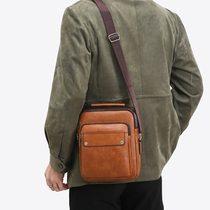 กระเป๋าหนัง PU ลดราคา OEM คุณภาพดี กันน้ำ เหมาะสำหรับเดินทาง ทำธุรกิจ ใช้ได้ทุกวัน สะพายข้าง สะพายไหล่ สำหรับผู้ชาย - Product Image 5