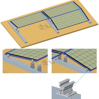 Soporte para Paneles Solares ARTSIGN Back to Back East West PV Bracket AL6005-T5, Kit de Patas Delanteras y Traseras, Inclinación Ajustable para Techos Planos y Montaje en Suelo