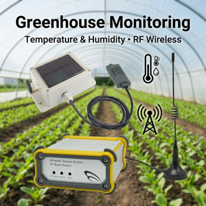 Capteur de température et d'humidité sans fil à énergie solaire IP67 4-20 mA - Product Image 1