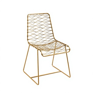 Sillas de Color dorado de diseño de lujo, decoración de granja de Villa de aspecto Premium, silla de alambre de Metal de excelente calidad al mejor precio - Product Image 1