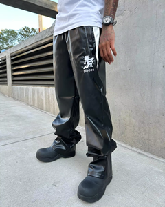 Pantalon unisexe à taille élastique de style streetwear classique, fabriqué par le fabricant OEM, pantalon large et ample en cuir pour homme, tendance <span class=keywords><strong>hip</strong></span>-hop - Product Image 4