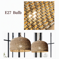 Lampe suspendue en rotin, lampe de plafond en osier tissé à la main pour îlot de cuisine, restaurant, salle à manger