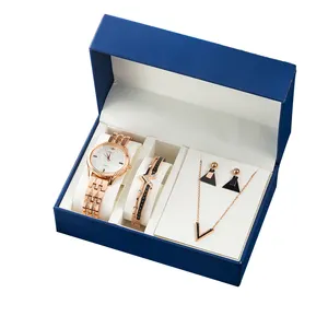 Artículos promocional al por mayor, 4 piezas/juego, reloj, pulsera, juegos de regalo, logotipo personalizado de Navidad - Product Image 1