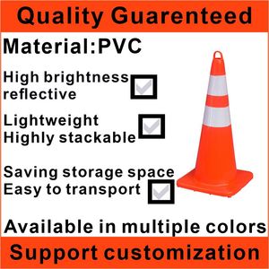 Giao Hàng Nhanh Chóng Bền PVC Phản Quang Đàn Hồi Đường Cone 12 18 28 36 Inch An Toàn Đường An Toàn Cone Va Chạm Giao Thông Cone - Product Image 2
