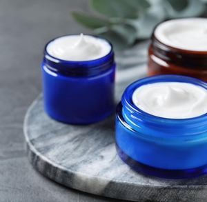 1 Oz Vidro Creme Frascos com Tampa Preta Vazio Cobalto Azul Vidro Recipientes Recarregáveis Frascos Cosméticos para Loção, Pomada - Product Image 3