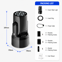 7x20W LED Mini Moving Head Zoom Wash Light Éclairage de Scène avec 6.8 ° -19.3 °   Contrôle DMX RDM Zoom pour événements DJ
