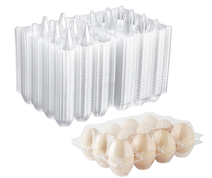 Plastic Egg Cartons Bulk Holds Up to 12 Eggs Perfect for Family Pasture Farm Markets Display Home Refrigerators Storage