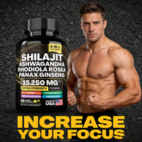 Capsules de Shilajit, Gummies de Shilajit, Résine de Shilajit Pure, Shilajit Pur Original de l'Himalaya, Vitamines Naturelles, Antioxydant, Complément Alimentaire pour la Santé