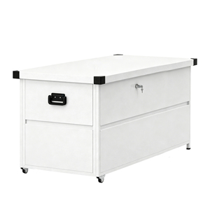 Boîte <span class=keywords><strong>de</strong></span> rangement en <span class=keywords><strong>acier</strong></span> <span class=keywords><strong>galvanisé</strong></span> robuste <span class=keywords><strong>de</strong></span> 750 L, verrouillable, mobile, étanche, pour extérieur, <span class=keywords><strong>jardin</strong></span>, avec couvercle hydraulique - Product Image 1