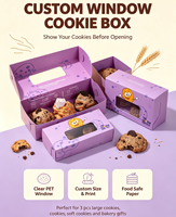 Boîte d'emballage personnalisée pour biscuits en carton de haute qualité avec fenêtre, idéale pour la pâtisserie et les aliments, avec logo sur mesure