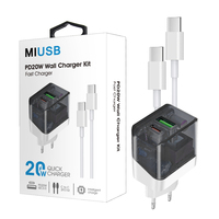 Cargador tipo C Pd de 20W más vendido, adaptador de fuente de alimentación Usb C para teléfono móvil con cargador de enchufe europeo listo para enviar