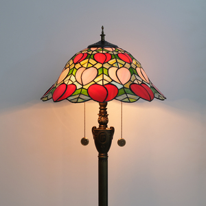 Lámpara de pie Tiffany de alta calidad a precio Goos de Venta caliente con pantalla de lámpara de vidriera hecha a mano, pie Vintage para sala de estar - Product Image 4