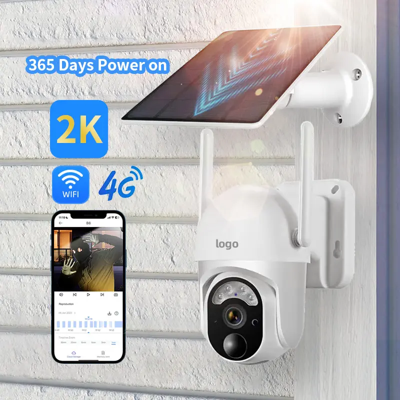 PTZ akıllı ağ enerji sistemi gece görüş IP Powered gözetim WIFI güvenlik SIM kart 4G açık CCTV güneş kamera