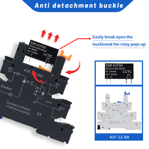 10pcs Slim SSR Solid State <b>Relay</b> Din Rail <b>Relay</b> Control Control Solid State Module SSR-41FDA/DD <b>Relay</b> Module 12v 24v Electrom - Product Image 5