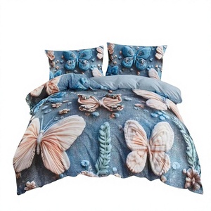 Juego de Ropa de Cama KINGWOOD 3D con Diseño de Mariposas, Moderno, 100% Poliéster, Resistente a la Decoloración, 100 Hilos, Lavable a Máquina, 3 Piezas, Envío Directo desde la UE - Product Image 1