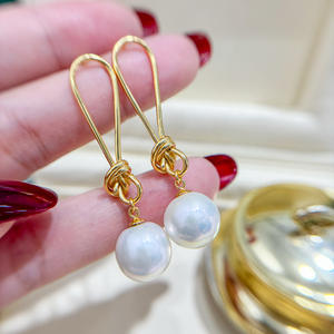 Accessoires en argent S925 pour la création de bijoux, plateau vide avec perles rondes de 8 à 12 mm, boucles d'oreilles pendantes tendance 22231 - Product Image 1