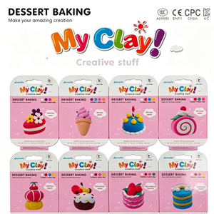 Ensemble de 12 pièces pour desserts et pâtisseries, argile à modeler à séchage à l'air, jouets DIY multicolores non toxiques pour enfants, jeux de simulation et modelage manuel - Product Image 4
