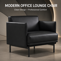Fauteuil en cuir avec pieds en métal durables, chaise longue confortable pour la maison, le bureau et le travail, et mobilier de réception de luxe, style nordique minimaliste