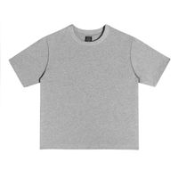 T-shirt Minimaliste Col Rond Épaules Tombantes Couleur Unie 250g Grammage Lourd Sans Étiquette OEM ODM pour Couples