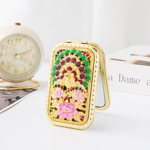 Vintage Golden Makeup <b>Mirror</b> Portable Folding <b>Compact</b> <b>Mirror</b> for Women, Retro Metallic Travel Pocket <b>Mirror</b> Wholesale - Product Image 5