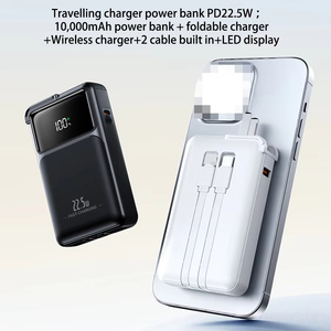 Batterie externe portable avec <span class=keywords><strong>prise</strong></span> secteur, haute capacité 20000 mAh, charge rapide 30W, câble 2-en-1 pour téléphone, PVC, faible MOQ: 1 - Product Image 4