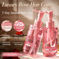 Minyak Rambut OHBT Anti-Frizz Essential Oil, Menutrisi dengan Squalane, Peptida, dan Keratin, Serum Rambut dengan Aroma Mawar yang Tahan Lama, Perawatan Rambut