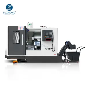 Máquina de torno cnc de 4 ejes, herramientas en vivo, TCK50A, carril lineal, cama inclinada, torno CNC