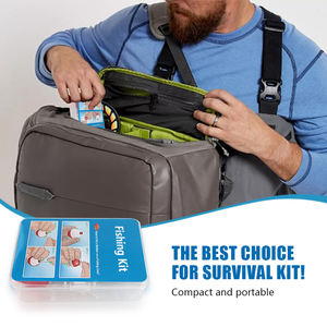 Kit d'accessoires <span class=keywords><strong>de</strong></span> pêche chauds 24 pièces boîtier en plastique ciseaux crochets Bobbers Leader leurres souples plombs fendus avec boîte basse - Product Image 5