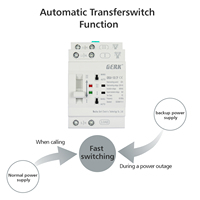 Commutateur de transfert automatique GERK PC Type ATS 2P 63A 230V 50/60Hz 10kA pour double alimentation, usage résidentiel et de secours pour générateur domestique