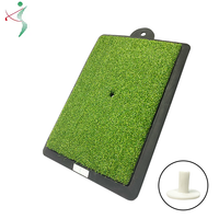 Tapis d'entraînement de golf en cuir et velours personnalisé avec base en caoutchouc antidérapante, portable, pour la pratique du swing de golf en intérieur/extérieur