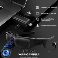 Lunettes vidéo intelligentes HD 1080P avec enregistrement audio sans fil, caméra, appels téléphoniques, musique, pour le sport et la vie quotidienne