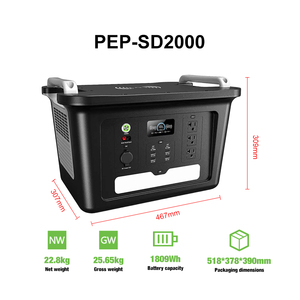 มีสินค้าในสต็อก สถานีพลังงานแสงอาทิตย์แบบออฟกริด 2000W 1809Wh LiFePO4 พร้อมไฟฉายซิการ์ สำหรับการเดินทางและออกกำลังกายกลางแจ้ง - Product Image 1