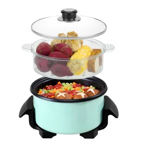Electric blue Hot Pot with Egg Cooker 700W travel kit Personal pot Cute Pot Instant Noodles Cook Perfect food