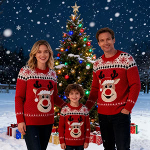 Suéter Navideño Informal para Mujer, Estilo Casual, con Estampado de Papá Noel, para Otoño e Invierno, para Parejas - Product Image 1