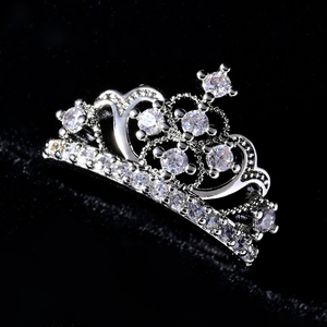 Anello a Corona Impermeabile in Cristallo con Cuore e Zirconi CZ, Gioiello da Sposa Stile Fairycore, per Vendita all'Ingrosso - Product Image 2