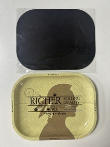 Bandeja rodante manual cuadrada con logotipo personalizado, metal de estaño para cigarrillos y accesorios para fumar - Product Image 6