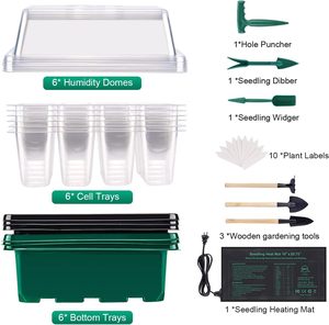 Livraison rapide Thermostat température bouton réglable étanche <span class=keywords><strong>semis</strong></span> tapis <span class=keywords><strong>chauffant</strong></span> 40 cellules humidité dômes <span class=keywords><strong>plateau</strong></span> de démarrage de semences - Product Image 6