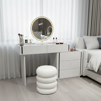 Table de maquillage moderne de luxe avec miroir réglable, cadre en aluminium, bois massif blanc et noir, pour chambre à coucher, YIFAN