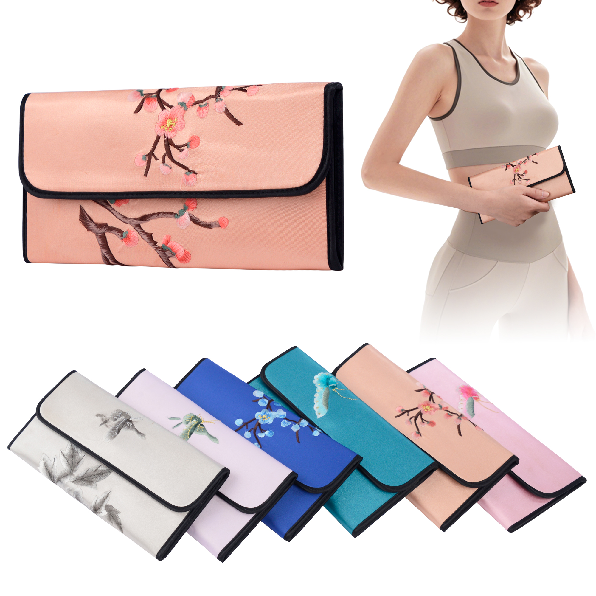 Chinese Beautiful Portable Short Zipper Coin Purse